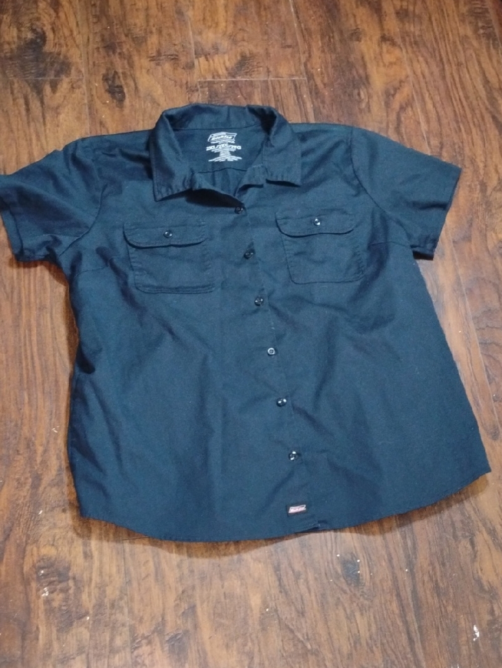 Dickies Black Short-Sleeve Button-Front Work Shirt
